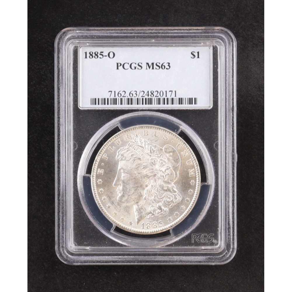 1885-O Morgan Silver $1 Dollar (PCGS MS63) at PristineAuction.com
