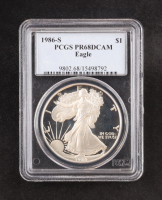 1986-(S) Proof American $1 Dollar Silver Eagle - First Year of Issue (PCGS PR68DCAM) at PristineAuction.com