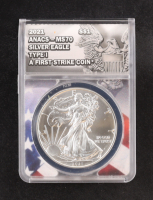 2021 American $1 Dollar Silver Eagle Type 1, First Strike Coin - American Flag Core (ANACS MS70) at PristineAuction.com