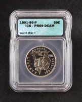 1991-95 (P) WW2 50th Anniversary Commemorative Proof Half Dollar (ICG PR69 DCAM) at PristineAuction.com