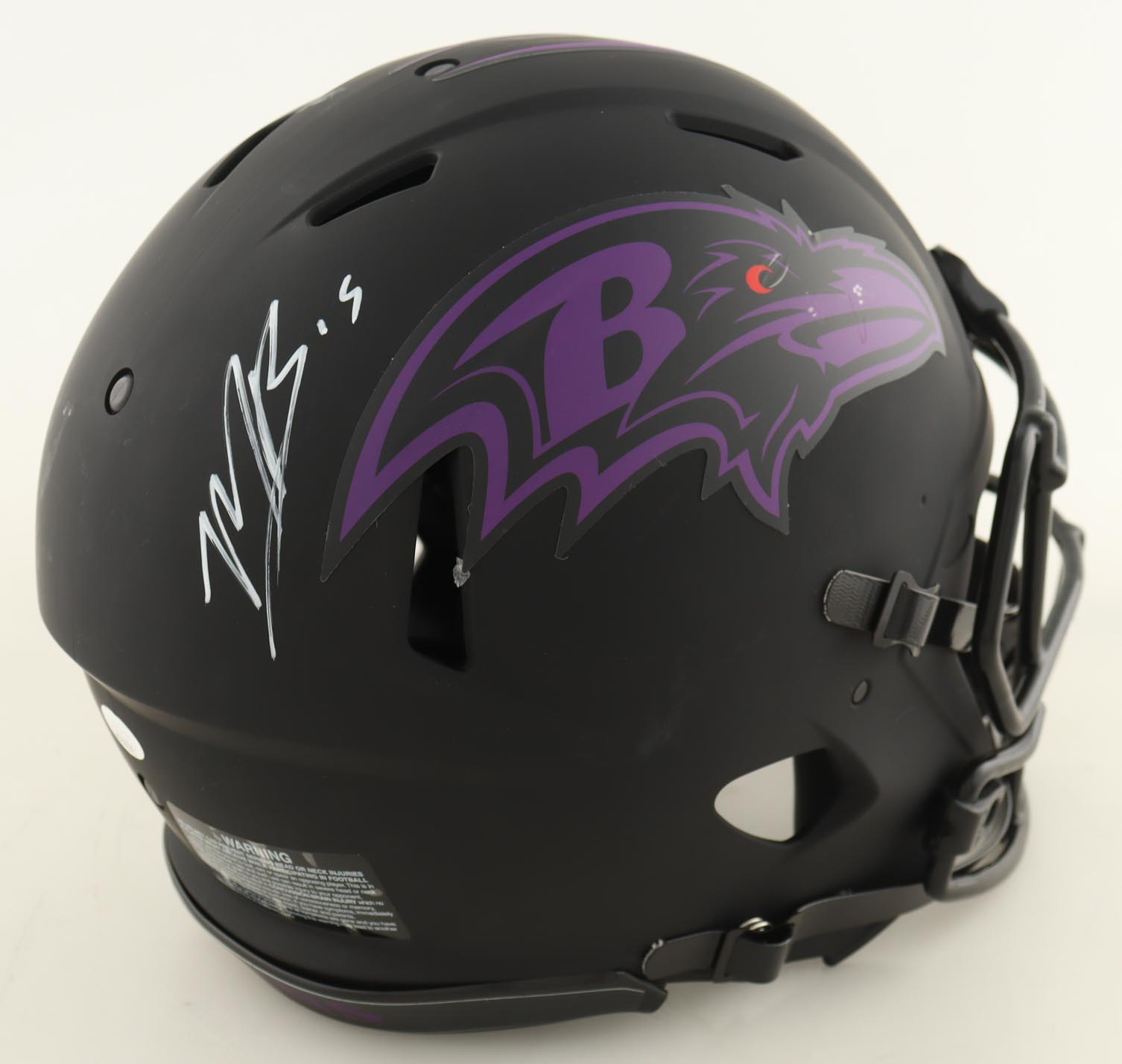Marquise Brown Signed Ravens Full-Size Authentic On-Field Eclipse Alternate Speed Helmet (JSA) at PristineAuction.com Marquise Brown Signed Ravens Full-Size Authentic On-Field Eclipse Alternate Speed Helmet (JSA) at PristineAuction.com