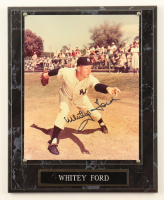 Whitey Ford Signed Yankees Custom Photo Plaque Display (Beckett) at PristineAuction.com
