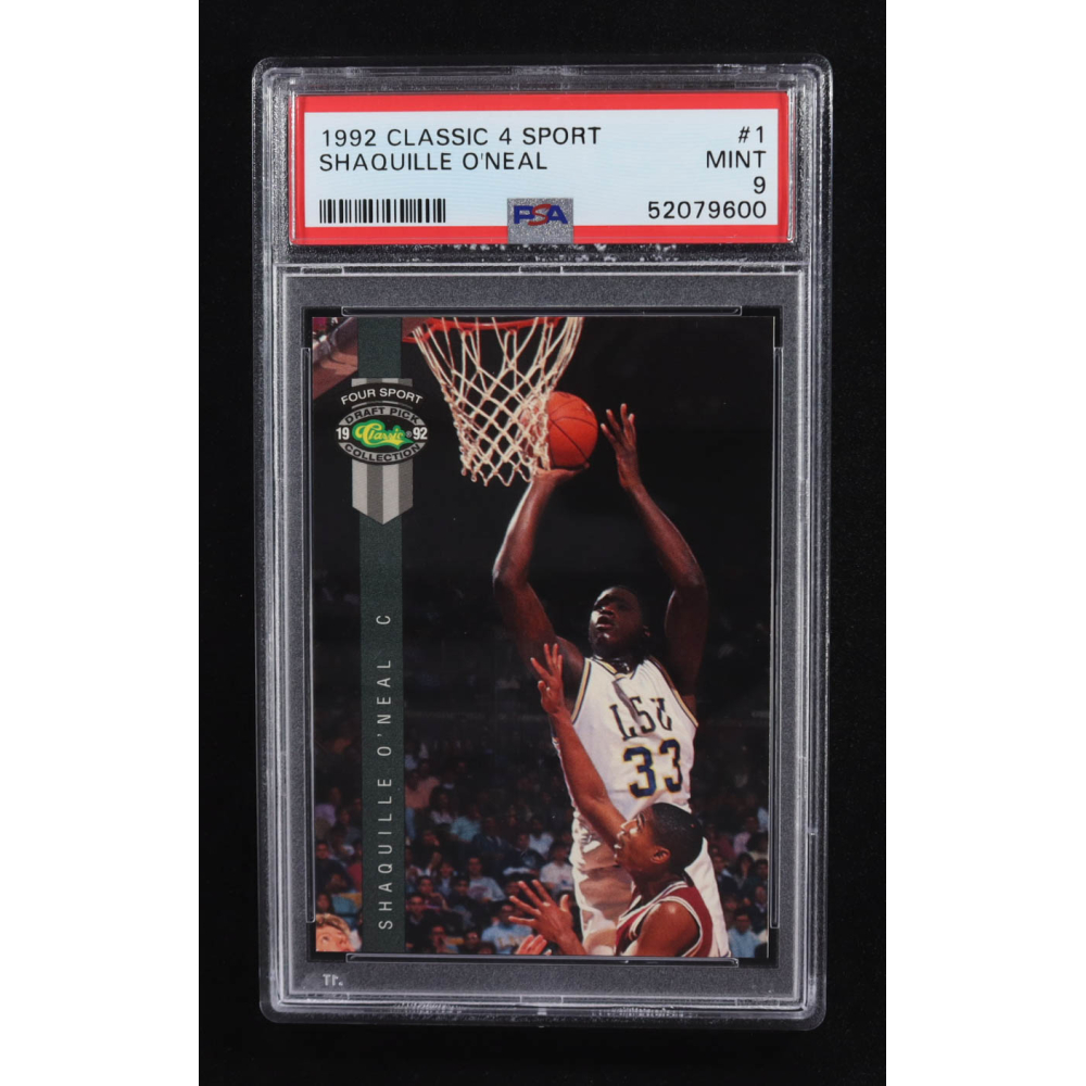 Shaquille O'Neal 1992 Classic 4 Sport #1 RC (PSA 9) at PristineAuction.com