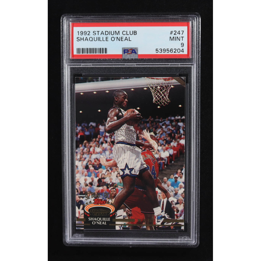 Shaquille O'Neal 1992 Topps Stadium Club #247 RC (PSA 9) at PristineAuction.com