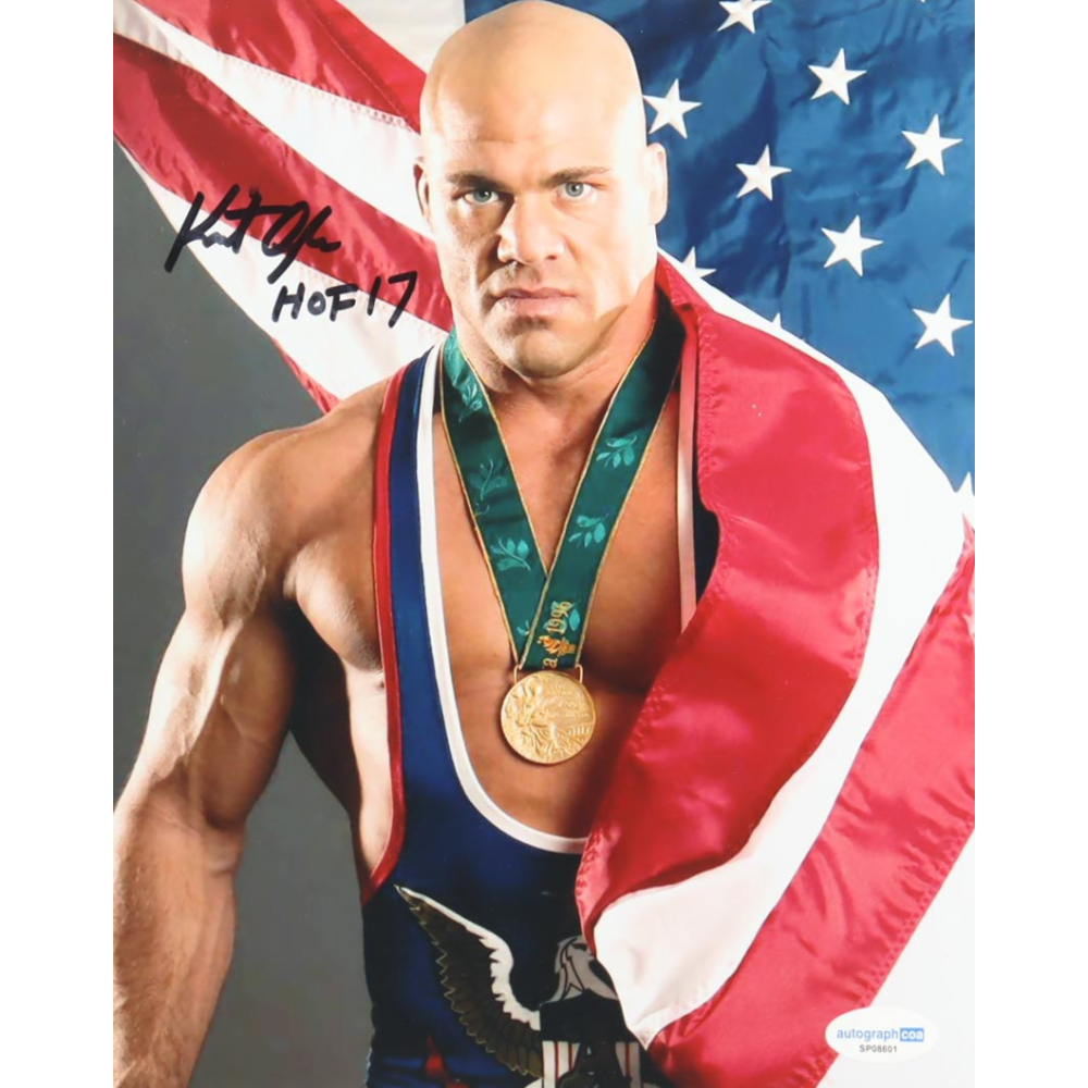 Kurt Angle Signed Team USA 8x10 Photo Inscribed "HOF 17" (ACOA) at PristineAuction.com