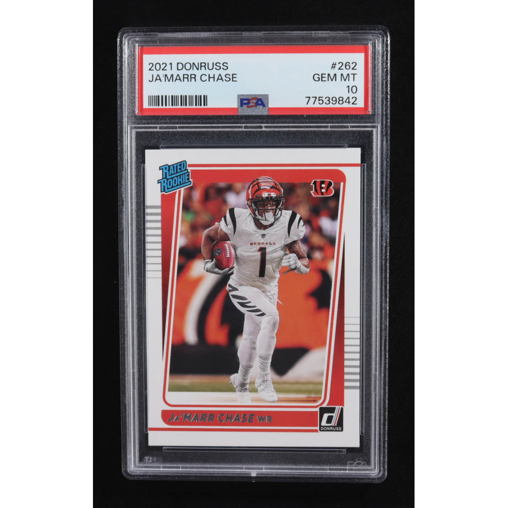 Ja'Marr Chase 2021 Panini Donruss Rated Rookie #262 RC (PSA 10) at PristineAuction.com