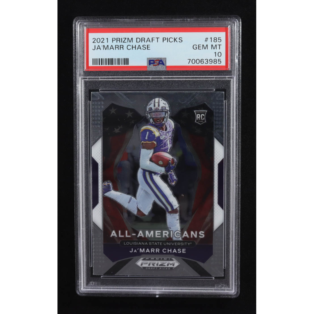 Ja'Marr Chase 2021 Panini Prizm Draft Picks All-Americans #185 RC (PSA 10) at PristineAuction.com