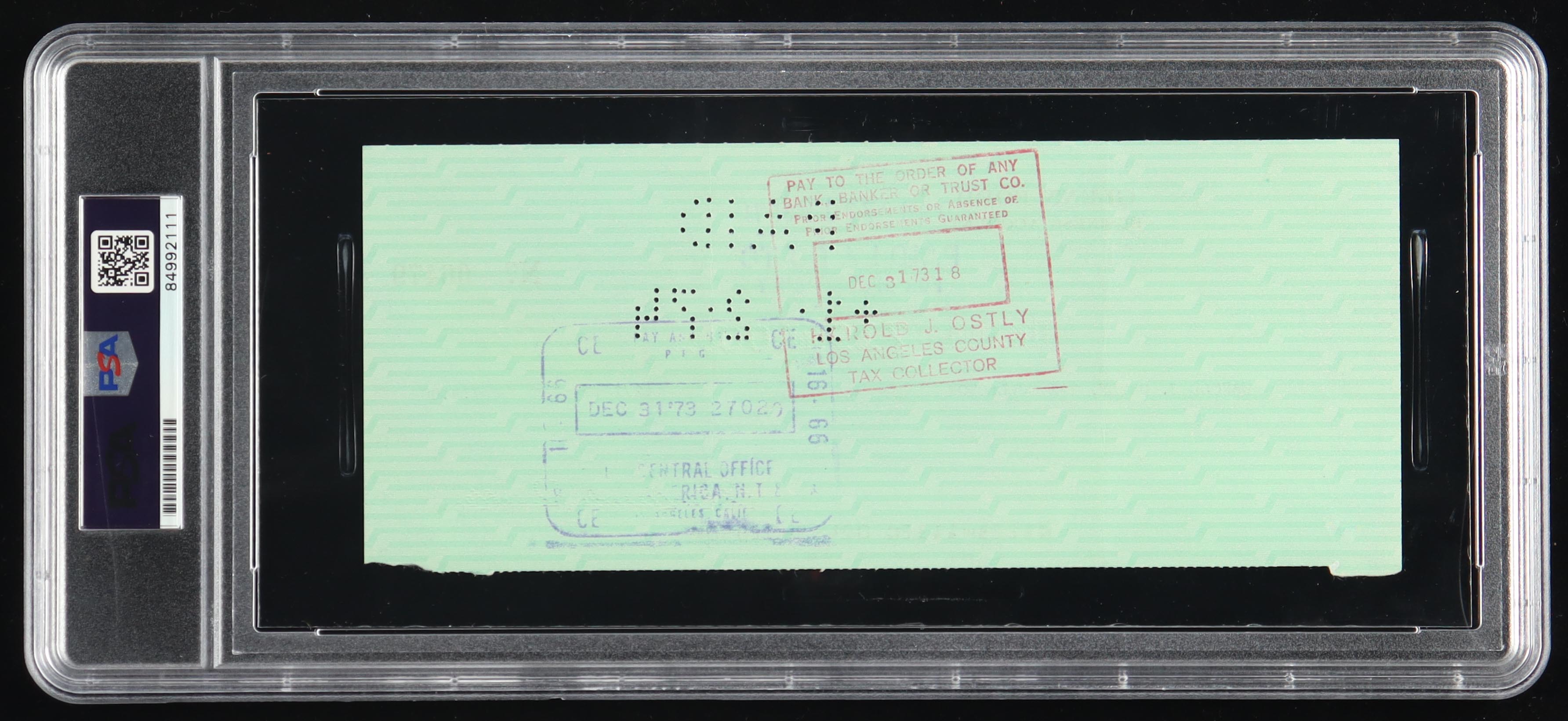 Glenn Ford Signed 1973 Bank Check (PSA) at PristineAuction.com Glenn Ford Signed 1973 Bank Check (PSA) at PristineAuction.com