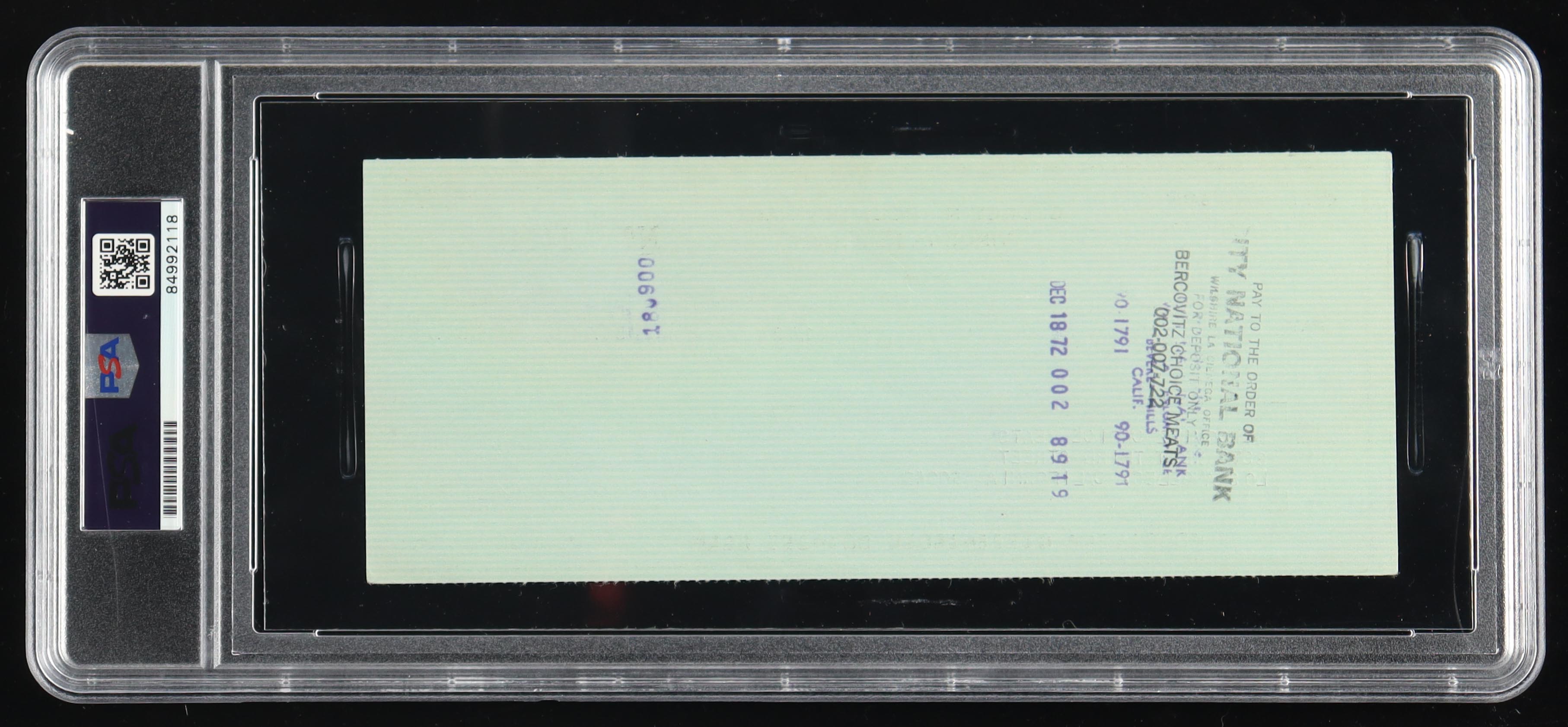 Bob Newhart Signed 1972 Bank Check (PSA) at PristineAuction.com Bob Newhart Signed 1972 Bank Check (PSA) at PristineAuction.com