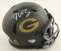 Dontayvion Wicks Signed Packers Salute To Service Alternate Speed Mini Helmet (JSA) at PristineAuction.com