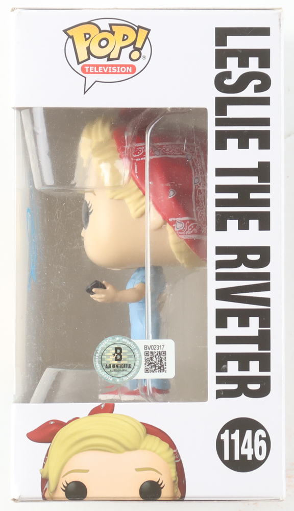 Amy Poehler Signed "Parks and Recreation" Leslie The Riveter #1146 Funko Pop! Vinyl Figure (JSA) at PristineAuction.com Amy Poehler Signed "Parks and Recreation" Leslie The Riveter #1146 Funko Pop! Vinyl Figure (JSA) at PristineAuction.com
