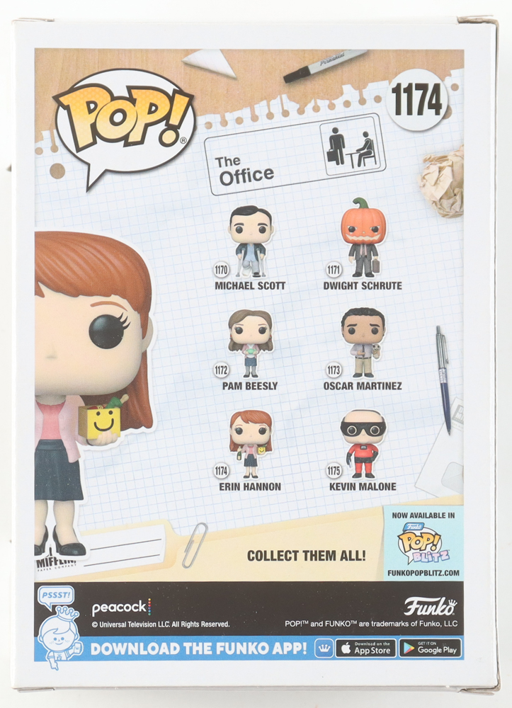Ellie Kemper Signed "The Office" #1174 Erin Hannon Funko Pop! Vinyl Figure (Beckett) at PristineAuction.com Ellie Kemper Signed "The Office" #1174 Erin Hannon Funko Pop! Vinyl Figure (Beckett) at PristineAuction.com