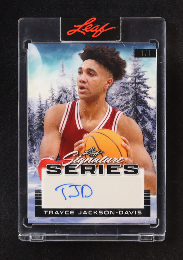 Trayce Jackson-Davis 2022-23 Leaf Signature Series Winter #BATJD #1/1 RC at PristineAuction.com Trayce Jackson-Davis 2022-23 Leaf Signature Series Winter #BATJD #1/1 RC at PristineAuction.com