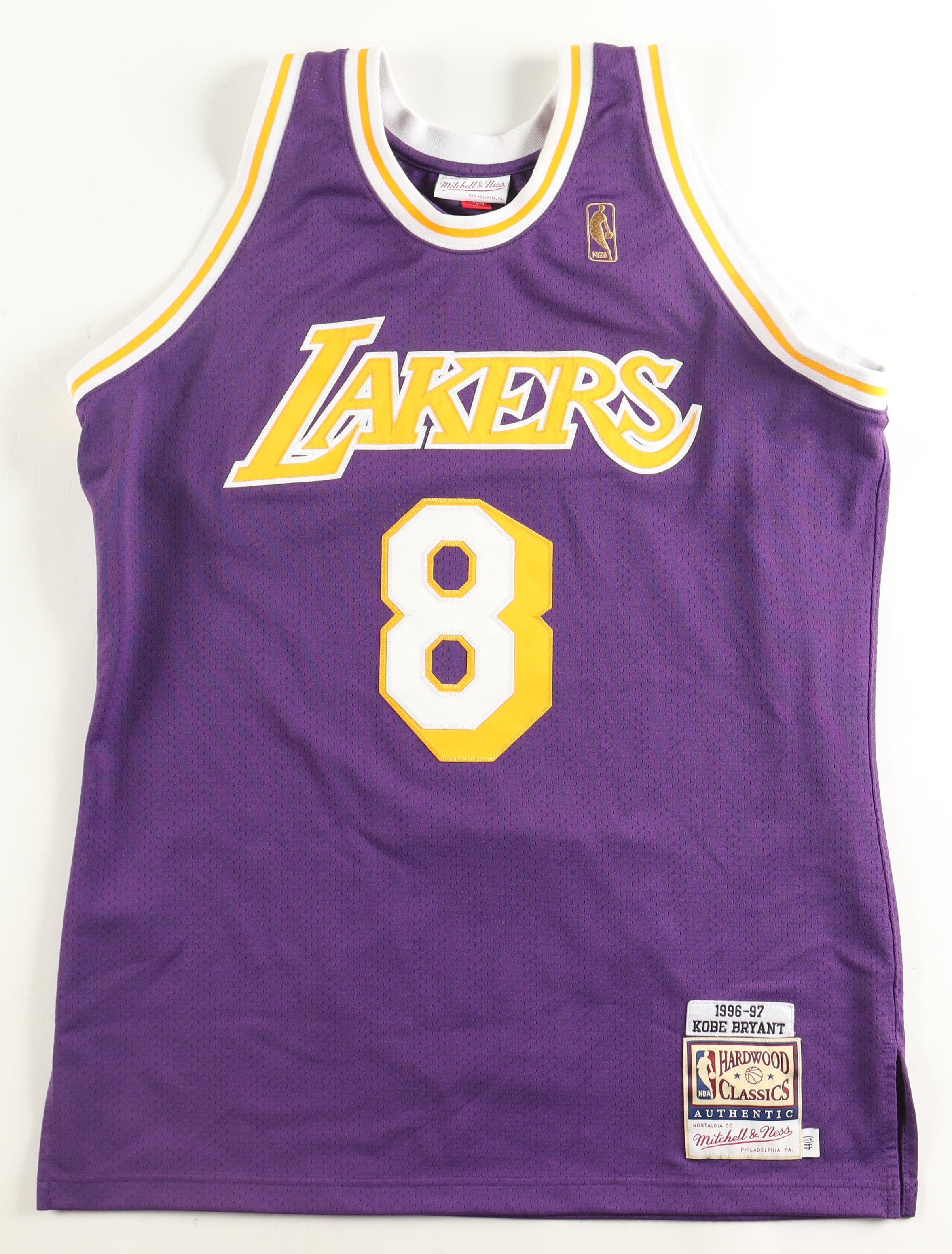 Kobe Bryant Signed LE Lakers 1996-97 Mitchell & Ness Rookie Style Jersey #2/8 (PSA & Beckett) at PristineAuction.com Kobe Bryant Signed LE Lakers 1996-97 Mitchell & Ness Rookie Style Jersey #2/8 (PSA & Beckett) at PristineAuction.com