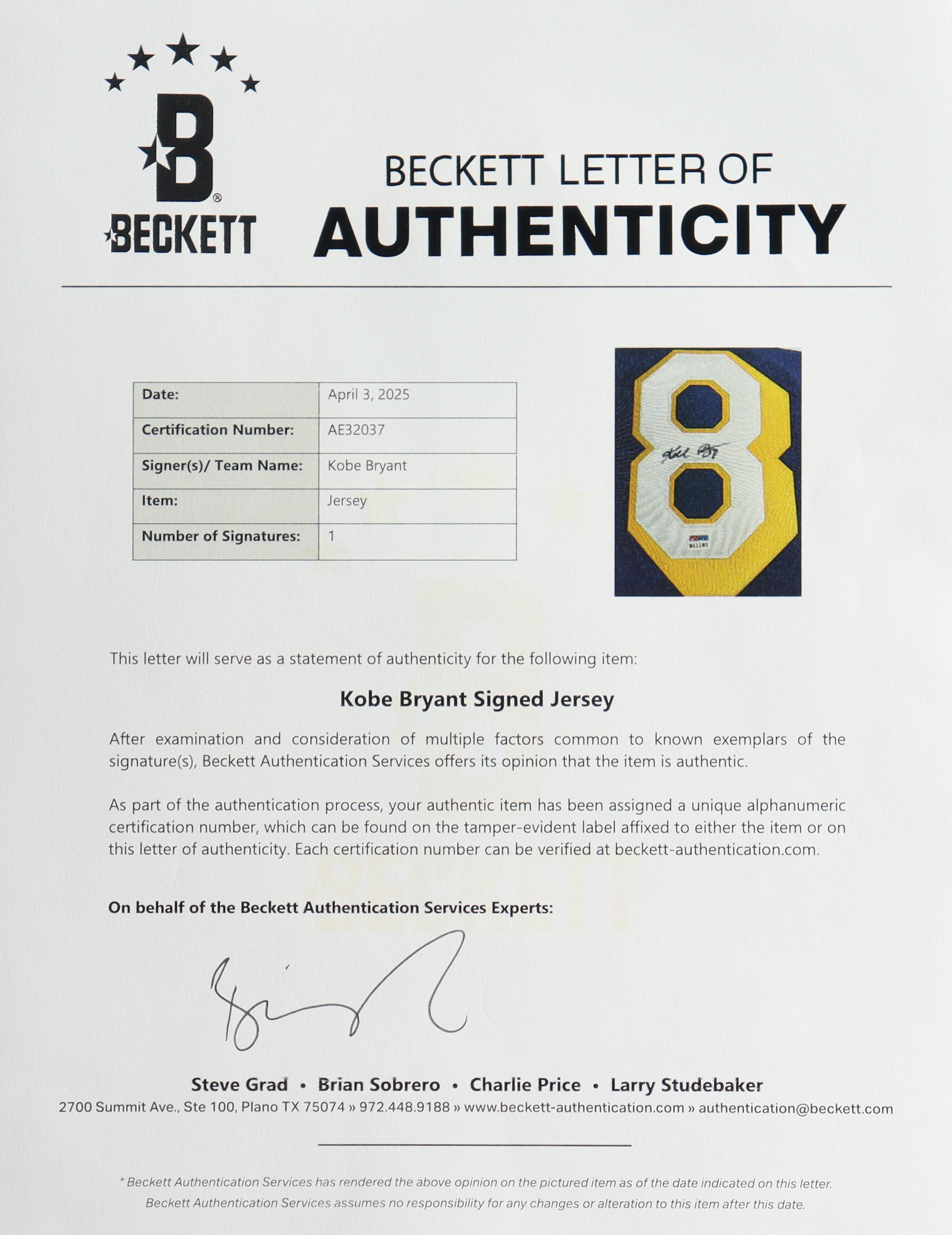 Kobe Bryant Signed LE Lakers 1996-97 Mitchell & Ness Rookie Style Jersey #2/8 (PSA & Beckett) at PristineAuction.com Kobe Bryant Signed LE Lakers 1996-97 Mitchell & Ness Rookie Style Jersey #2/8 (PSA & Beckett) at PristineAuction.com