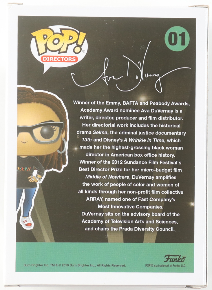 Ava DuVernay Signed "Director" #01 Funko Pop! Vinyl Figure (Beckett) at PristineAuction.com Ava DuVernay Signed "Director" #01 Funko Pop! Vinyl Figure (Beckett) at PristineAuction.com