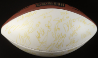 1998 Broncos Super Bowl XXXIII Logo Football Team-Signed by (57) with John Elway, Shannon Sharpe, Bill Romanowski, Ed McCaffrey (Beckett) at PristineAuction.com
