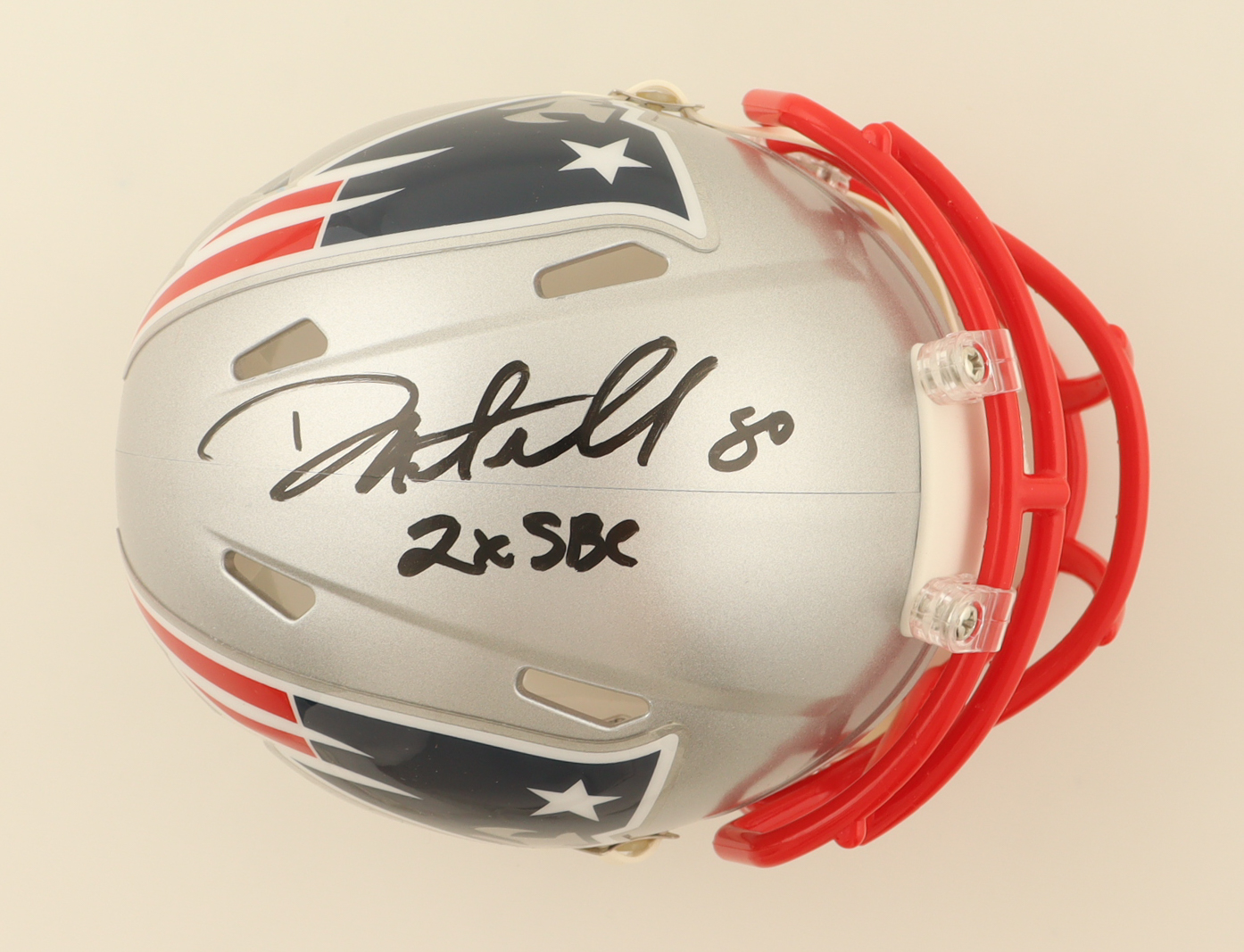 Danny Amendola Signed Patriots Speed Mini Helmet Inscribed "2x SBC" (JSA) at PristineAuction.com Danny Amendola Signed Patriots Speed Mini Helmet Inscribed "2x SBC" (JSA) at PristineAuction.com