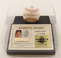 Red Schoendienst Signed LE ONL Baseball Display with Thumbprint & Display Case (Beckett) at PristineAuction.com