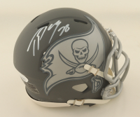 Tristan Wirfs Signed Buccaneers Slate Alternate Speed Mini Helmet (JSA) at PristineAuction.com
