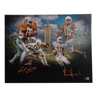 Vince Young & Earl Campbell Signed Texas Longhorns 16x20 Photo (Beckett) at PristineAuction.com