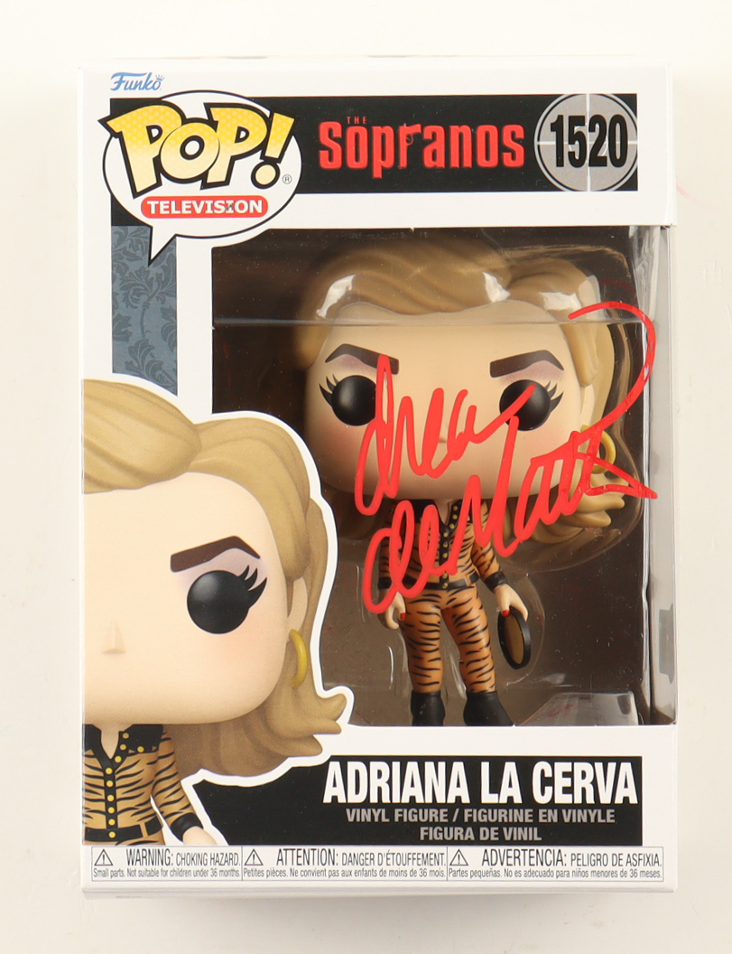 Drea de Matteo Signed "The Sopranos" #1520 Adriana La Cerva Funko Pop! Vinyl Figure (Beckett) at PristineAuction.com Drea de Matteo Signed "The Sopranos" #1520 Adriana La Cerva Funko Pop! Vinyl Figure (Beckett) at PristineAuction.com
