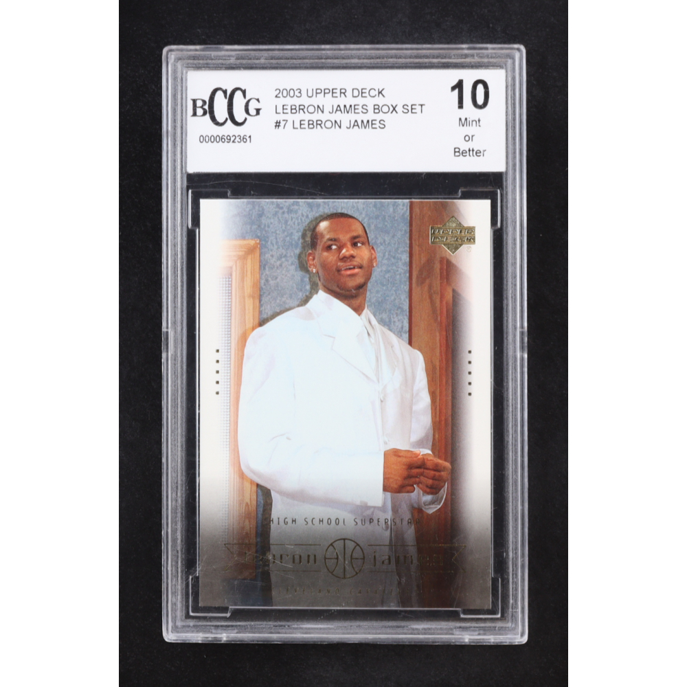 LeBron James 2003 Upper Deck LeBron James Box Set #7 High School Superstar RC (BCCG 10) at PristineAuction.com