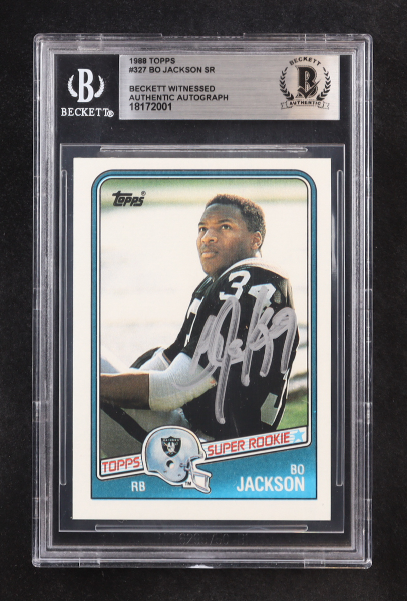Bo Jackson Signed 1988 Topps #327 SR RC (BGS) at PristineAuction.com Bo Jackson Signed 1988 Topps #327 SR RC (BGS) at PristineAuction.com