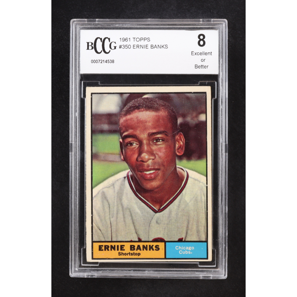 Ernie Banks 1961 Topps #350 RC (BCCG 8) at PristineAuction.com
