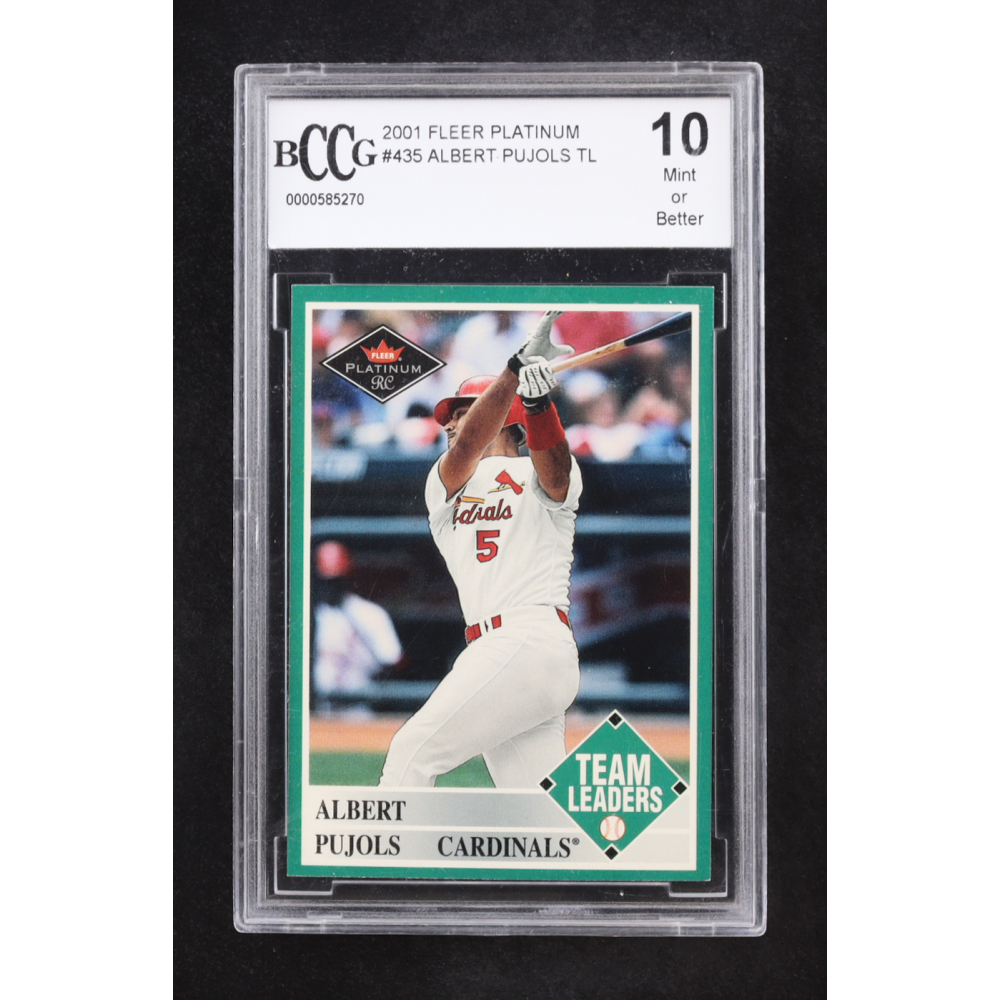 Albert Pujols 2001 Fleer Platinum Team Leaders #435 RC (BCCG 10) at PristineAuction.com