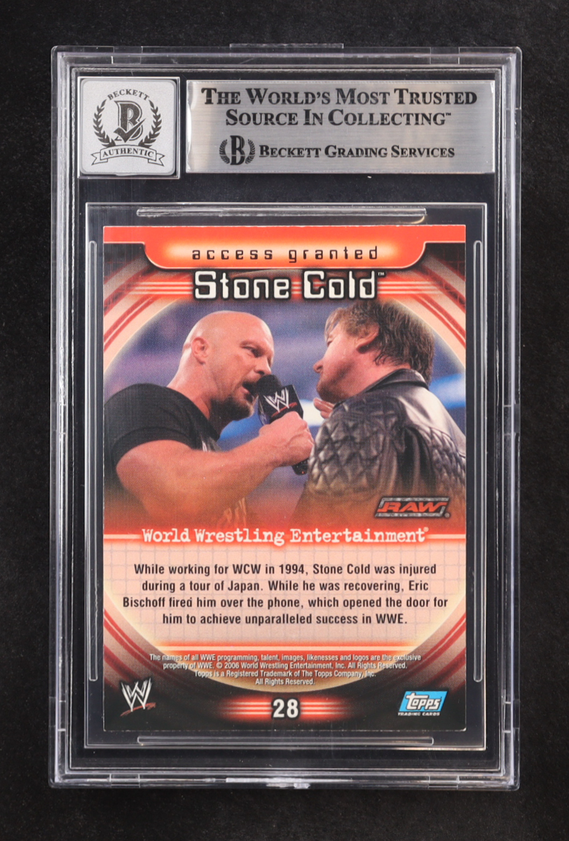 Stone Cold Steve Austin Signed 2006 Topps WWE Insider #28 (BGS | Auto 10) at PristineAuction.com Stone Cold Steve Austin Signed 2006 Topps WWE Insider #28 (BGS | Auto 10) at PristineAuction.com