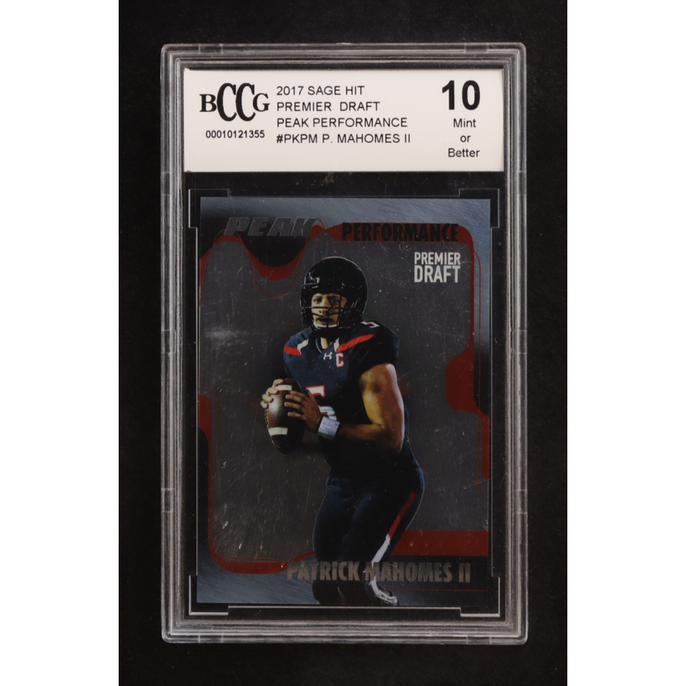 Patrick Mahomes II 2017 Sage Hit Premier Draft Peak Performance #PKPM RC (BCCG 10) at PristineAuction.com