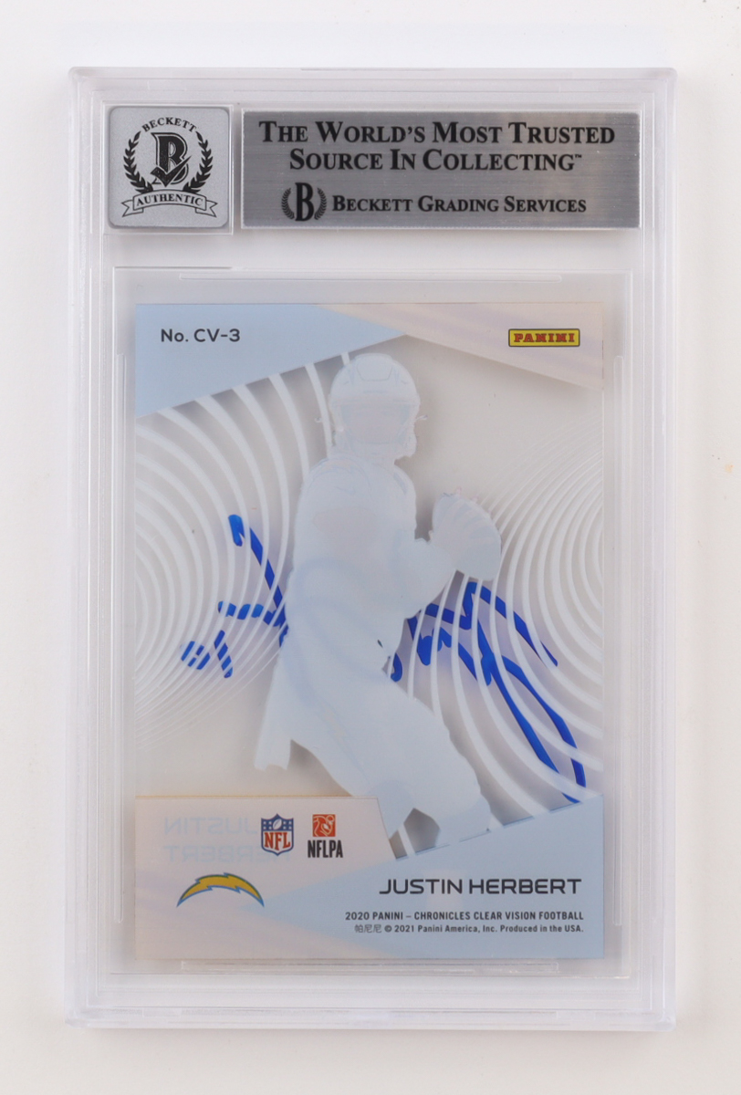 Justin Herbert Signed 2020 Panini Clear Vision Rookies #3 RC (BGS | Auto 10) at PristineAuction.com Justin Herbert Signed 2020 Panini Clear Vision Rookies #3 RC (BGS | Auto 10) at PristineAuction.com