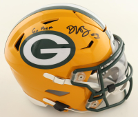 Dontayvion Wicks Signed Packers Mid-Size SpeedFlex Helmet With Visor Inscribed "Go Pack" (JSA) at PristineAuction.com
