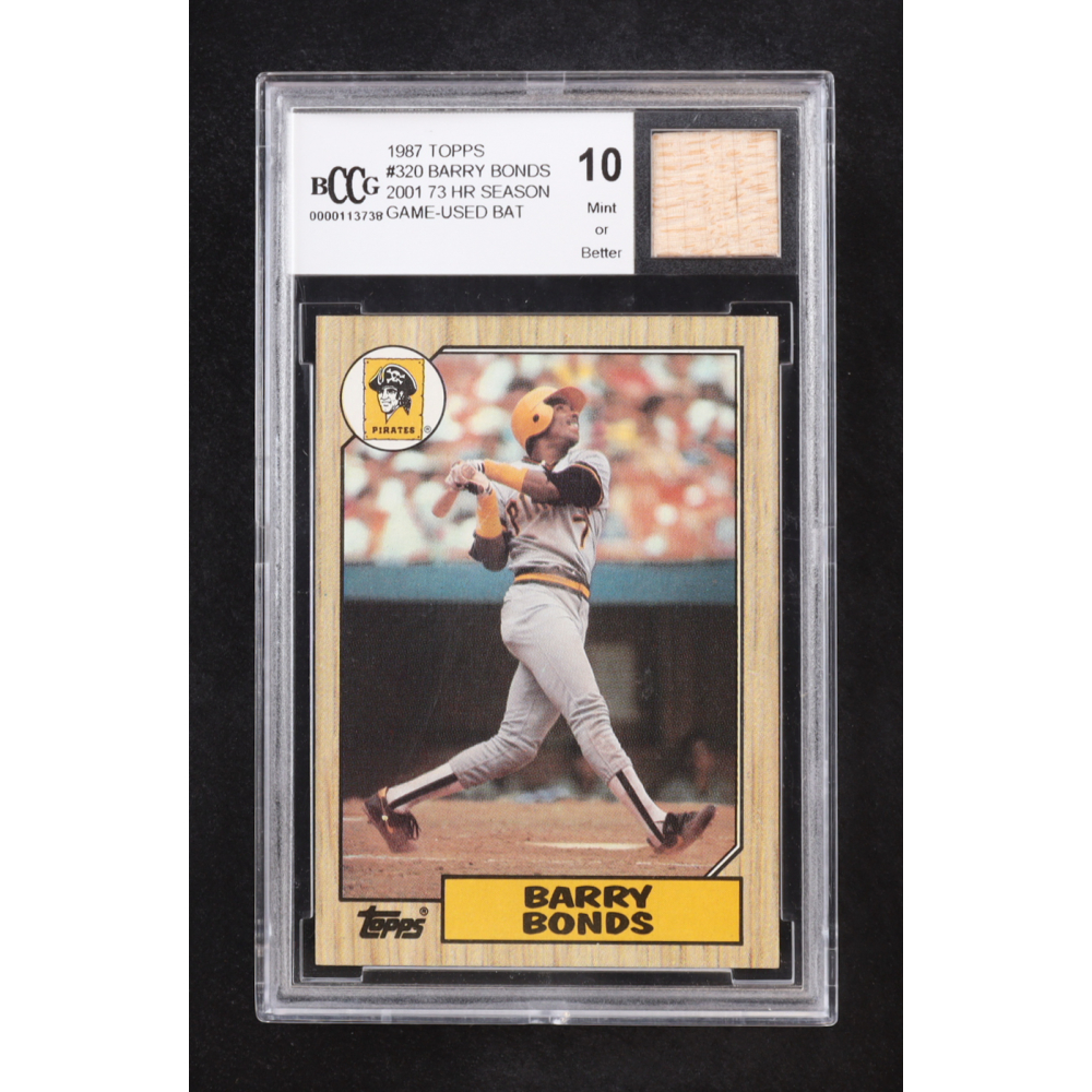 Barry Bonds 1987 Topps 2001 73 HR season Game-Used Bat #320 RC (BCCG 10) at PristineAuction.com