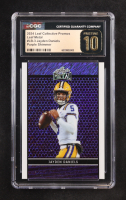 Jayden Daniels 2024 Leaf Collective Promo Leaf Shimmer Purple #LB3 RC #19/199 (CGC 10 | Pristine Black Label) at PristineAuction.com