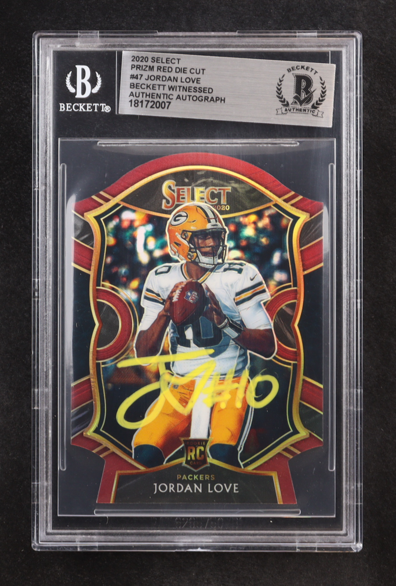 Jordan Love Signed 2020 Select Prizm Red Die Cut #47 RC (BGS) at PristineAuction.com Jordan Love Signed 2020 Select Prizm Red Die Cut #47 RC (BGS) at PristineAuction.com