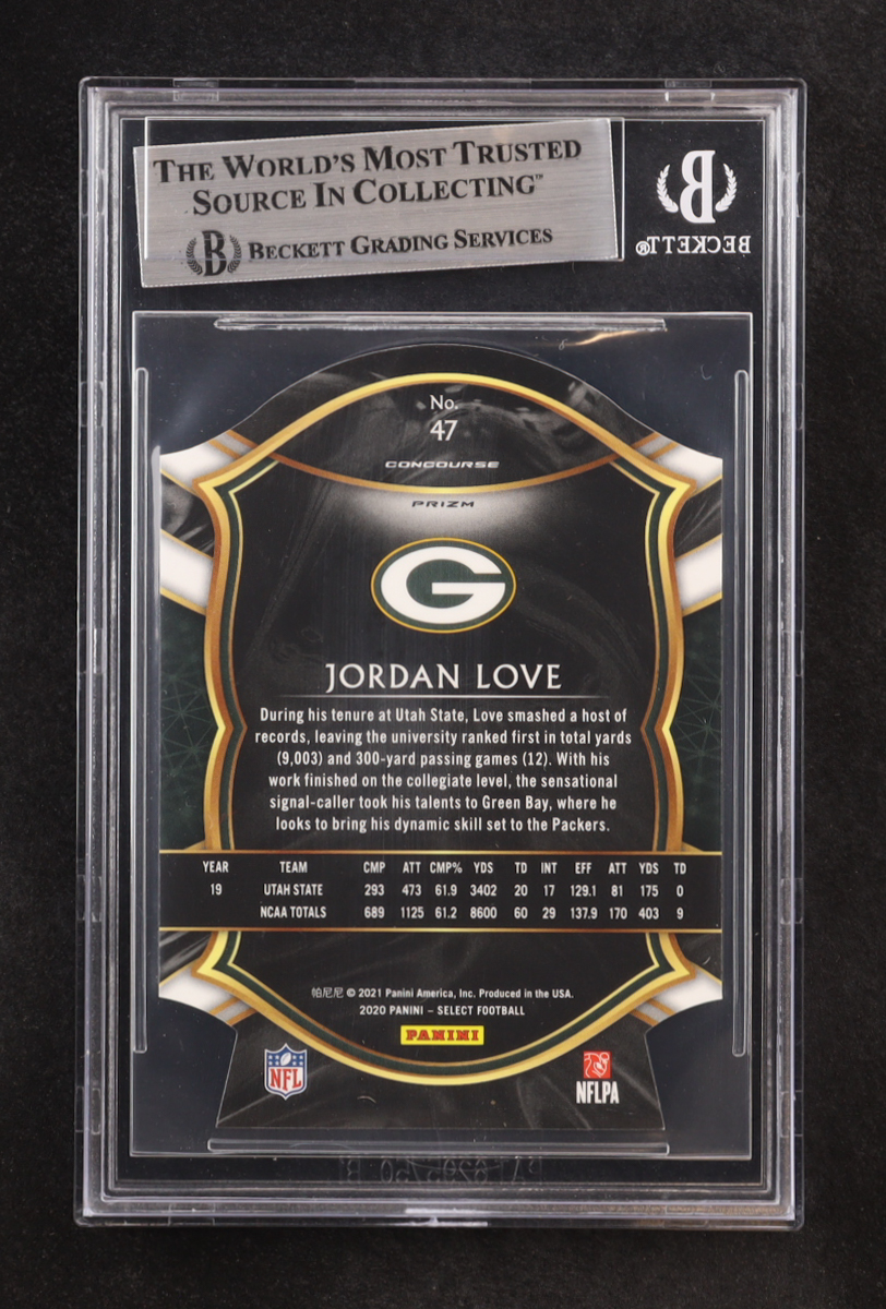 Jordan Love Signed 2020 Select Prizm Red Die Cut #47 RC (BGS) at PristineAuction.com Jordan Love Signed 2020 Select Prizm Red Die Cut #47 RC (BGS) at PristineAuction.com