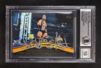 Stone Cold Steve Austin Signed 2014 Topps WWE Greatest Championship Matches #1 WrestleMania 17 The Rock vs. Stone Cold Steve Austin (BGS | Auto 10) at PristineAuction.com