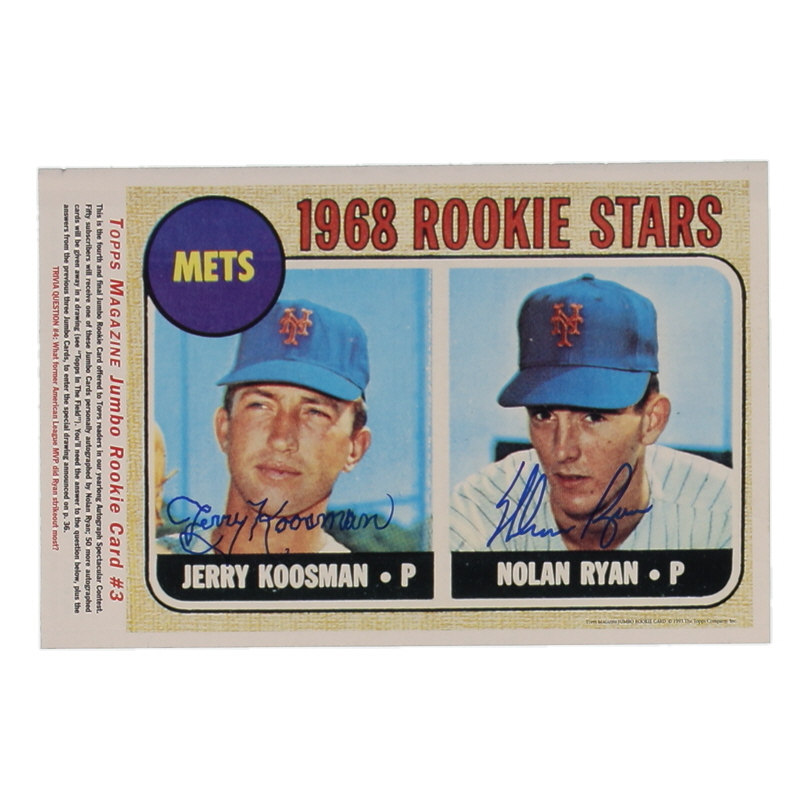 Nolan Ryan & Jerry Koosman Signed Mets 5x7 Photocard (JSA) at PristineAuction.com Nolan Ryan & Jerry Koosman Signed Mets 5x7 Photocard (JSA) at PristineAuction.com