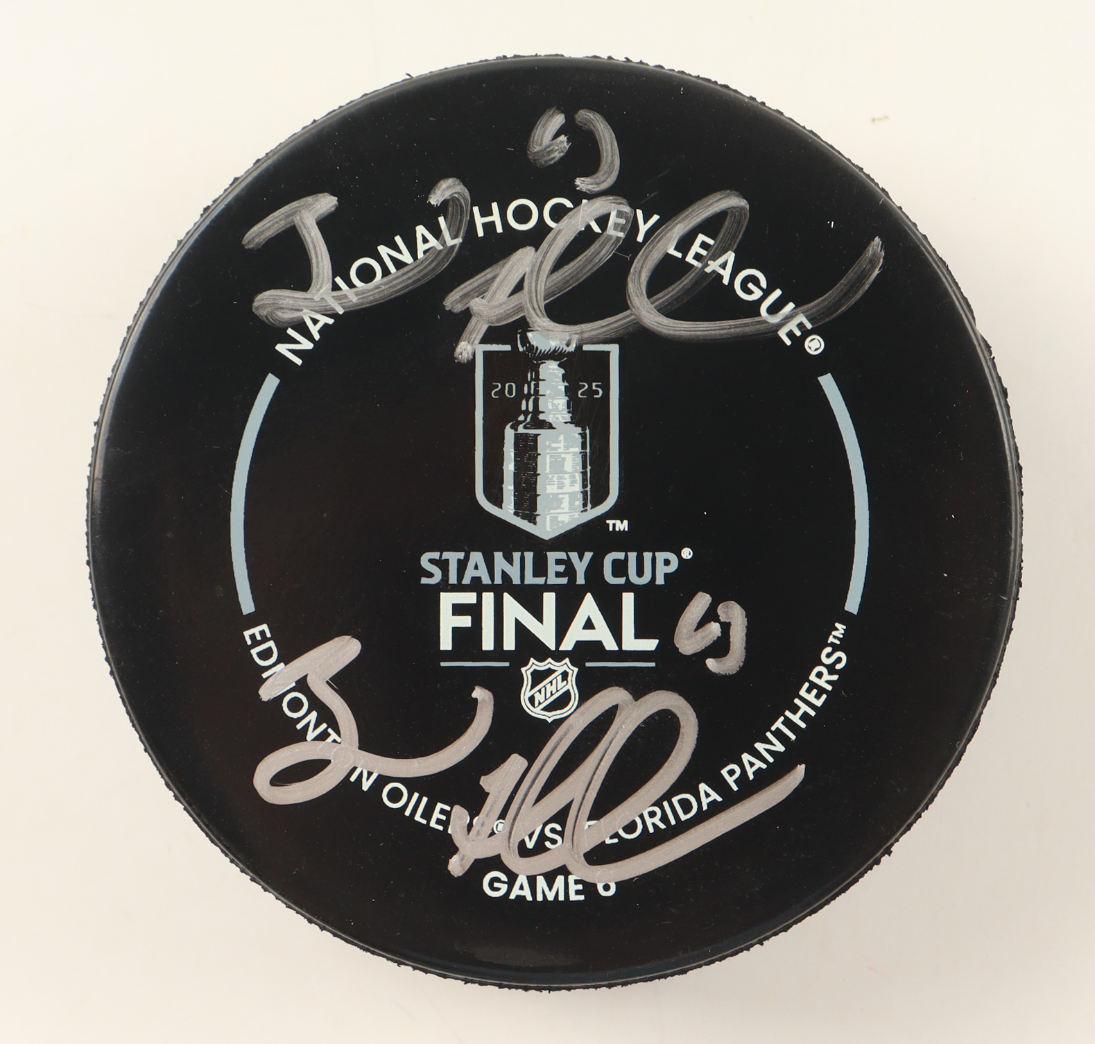 Brad Marchand Twice-Signed 2025 Stanley Cup Final Logo Hockey Puck (JSA & Marchand) at PristineAuction.com Brad Marchand Twice-Signed 2025 Stanley Cup Final Logo Hockey Puck (JSA & Marchand) at PristineAuction.com