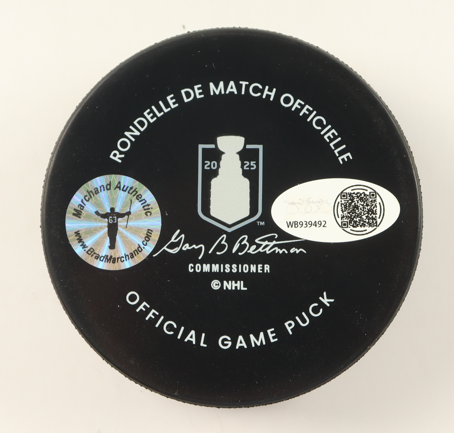 Brad Marchand Twice-Signed 2025 Stanley Cup Final Logo Hockey Puck (JSA & Marchand) at PristineAuction.com Brad Marchand Twice-Signed 2025 Stanley Cup Final Logo Hockey Puck (JSA & Marchand) at PristineAuction.com