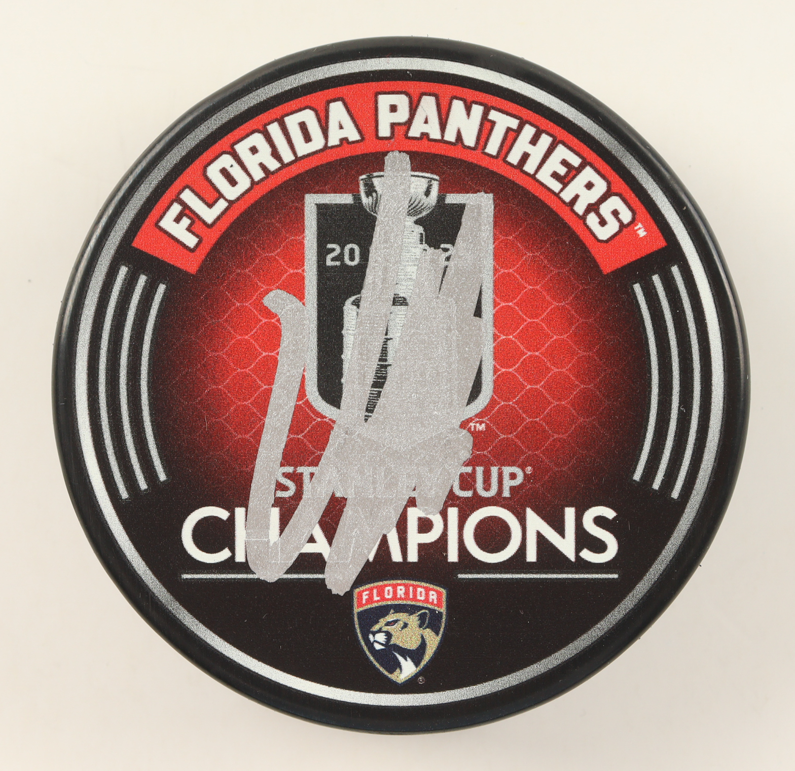 Aleksander Barkov Signed Panthers 2025 Stanley Cup Champions Logo Hockey Puck (JSA) at PristineAuction.com Aleksander Barkov Signed Panthers 2025 Stanley Cup Champions Logo Hockey Puck (JSA) at PristineAuction.com