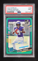 Jordan Addison 2023 Donruss Rated Rookies Autographs Green #368 RC (PSA 9) at PristineAuction.com
