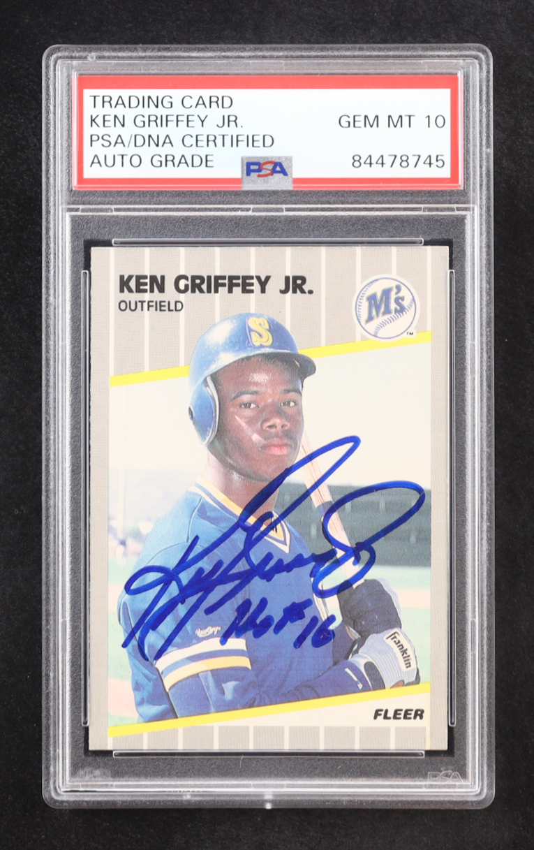 Ken Griffey Jr. Signed 1989 Inscribed "HOF 16" Fleer #548 RC (PSA | Autograph Graded PSA 10) at PristineAuction.com Ken Griffey Jr. Signed 1989 Inscribed "HOF 16" Fleer #548 RC (PSA | Autograph Graded PSA 10) at PristineAuction.com