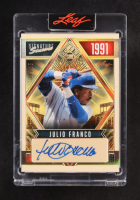 Julio Franco 2025 Leaf Seasons In the Sun Signature Seasons Holo Gold #SSEJF1 #20/35 at PristineAuction.com
