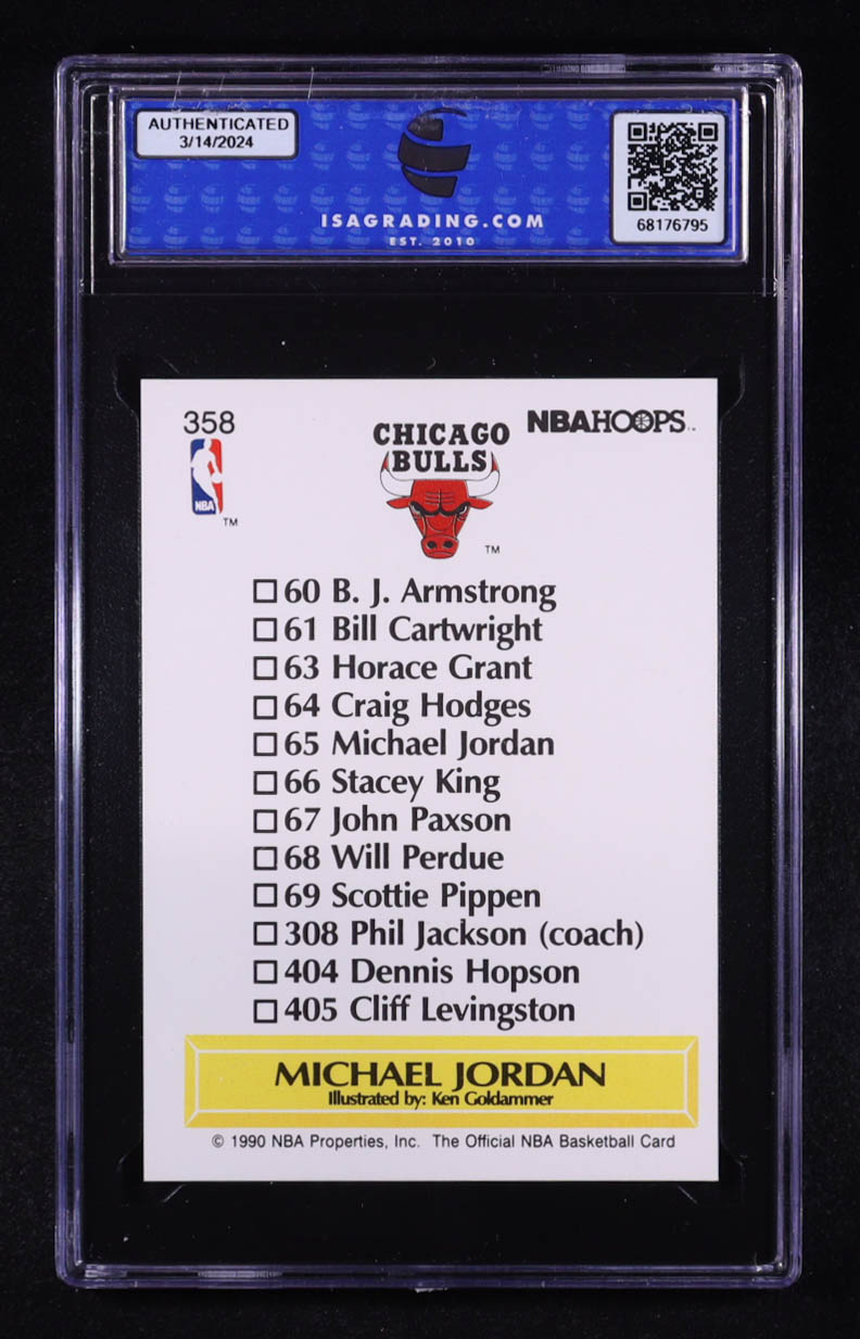 Michael Jordan 1990-91 Hoops #358 TC (ISA 9) at PristineAuction.com Michael Jordan 1990-91 Hoops #358 TC (ISA 9) at PristineAuction.com