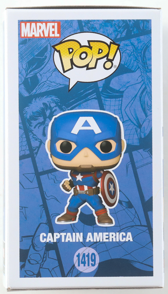 Chris Evans Signed "Marvel" #1419 Captain America Funko Pop! Vinyl Figure (JSA) at PristineAuction.com Chris Evans Signed "Marvel" #1419 Captain America Funko Pop! Vinyl Figure (JSA) at PristineAuction.com