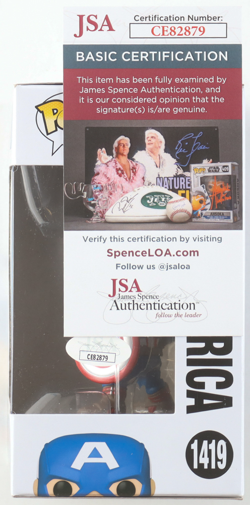 Chris Evans Signed "Marvel" #1419 Captain America Funko Pop! Vinyl Figure (JSA) at PristineAuction.com Chris Evans Signed "Marvel" #1419 Captain America Funko Pop! Vinyl Figure (JSA) at PristineAuction.com