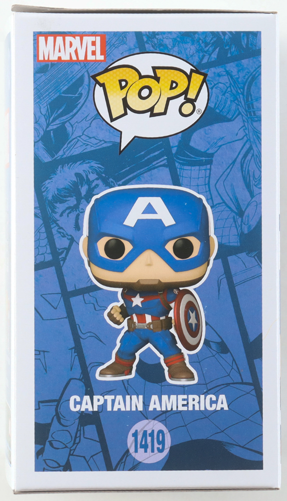 Chris Evans Signed "Marvel" #1419 Captain America Funko Pop! Vinyl Figure (JSA) at PristineAuction.com Chris Evans Signed "Marvel" #1419 Captain America Funko Pop! Vinyl Figure (JSA) at PristineAuction.com
